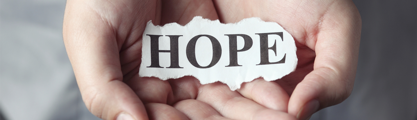 hope lettering in hands